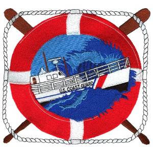 Picture of Coast Guard Wheel Machine Embroidery Design