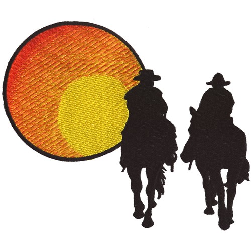Riding Into Sunset Machine Embroidery Design