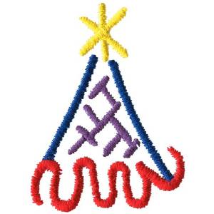 Picture of Abstract Birthday Hat Machine Embroidery Design
