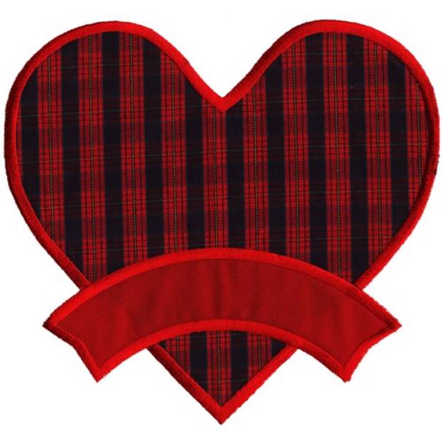 Picture of Heart with Banner Machine Embroidery Design