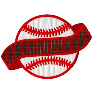 Picture of Baseball with Banner Machine Embroidery Design