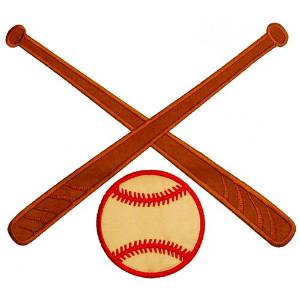 Picture of Baseball and Bats Machine Embroidery Design