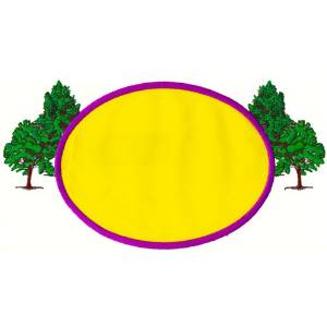 Picture of Oval Tree Applique Machine Embroidery Design