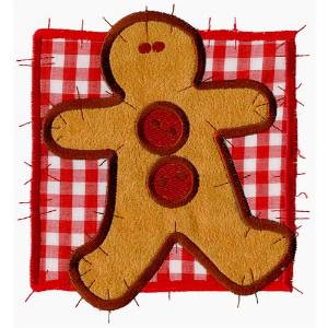 Picture of Gingerbread Man Patchwork Machine Embroidery Design