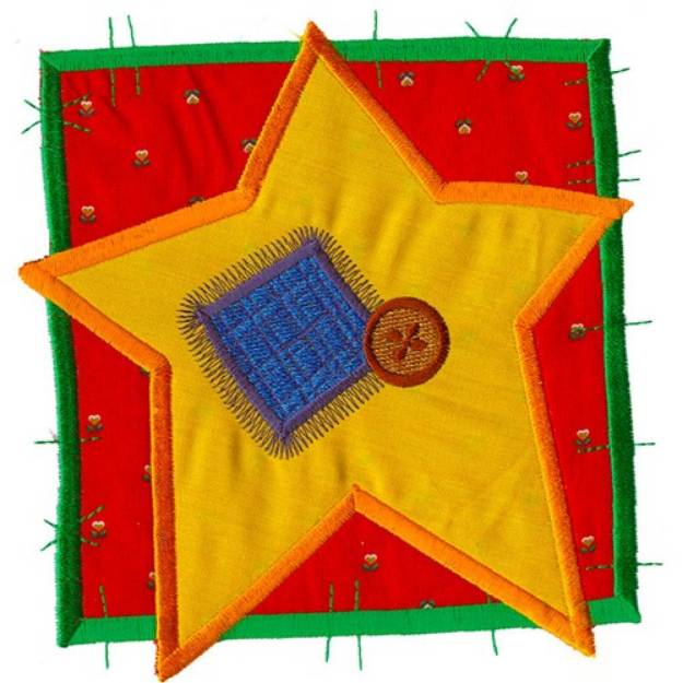 Picture of Star Patchwork Applique Machine Embroidery Design