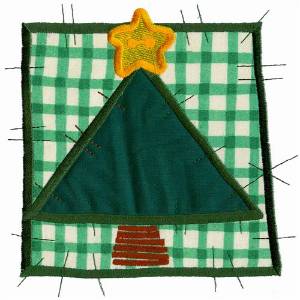Picture of Christmas Tree Patchwork Machine Embroidery Design