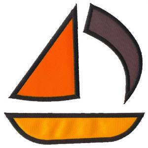 Picture of Applique Sail Boat Machine Embroidery Design