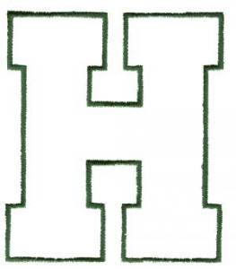Picture of Athletic H Machine Embroidery Design