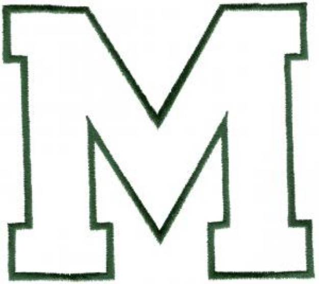 Picture of Athletic M Machine Embroidery Design