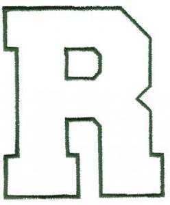 Picture of Athletic R Machine Embroidery Design