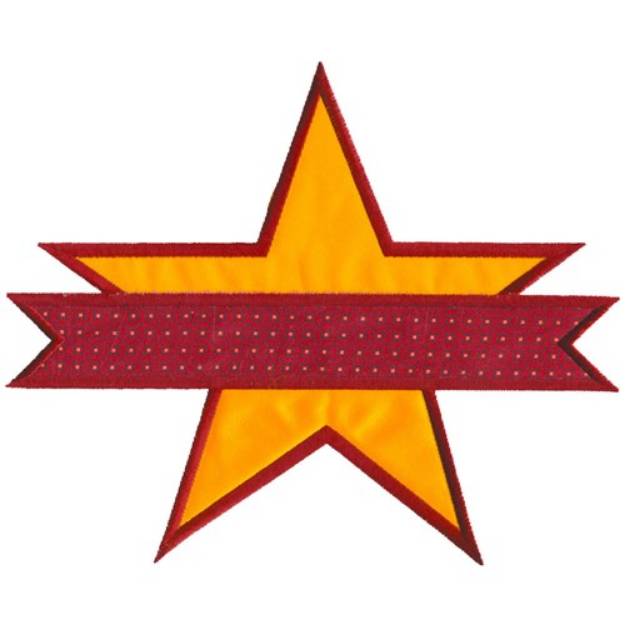 Picture of Star with Banner Machine Embroidery Design