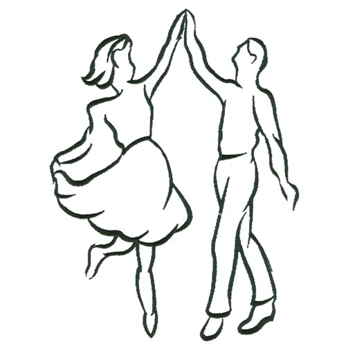 Dancers Outline Machine Embroidery Design
