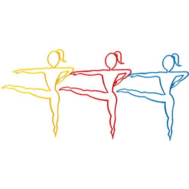 Picture of Three Dancers Machine Embroidery Design