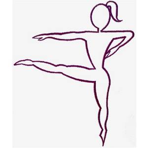 Picture of Dancer Outline Machine Embroidery Design