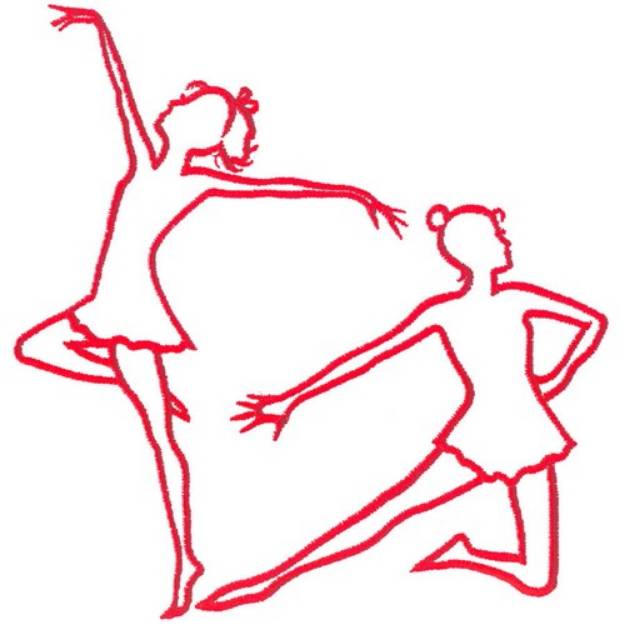 Picture of Dancers Outline Machine Embroidery Design
