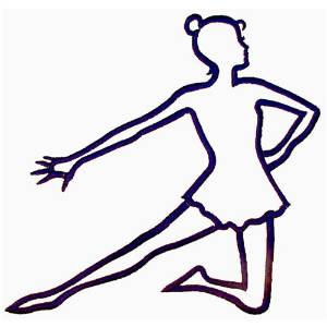 Picture of Kneeling Dancer Outline Machine Embroidery Design