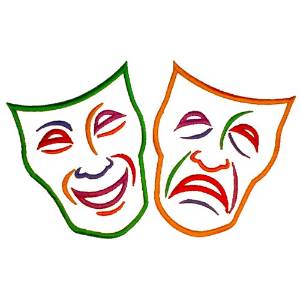 Picture of Comedy Tragedy Masks Machine Embroidery Design