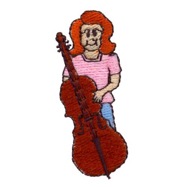 Picture of Girl and Cello Machine Embroidery Design