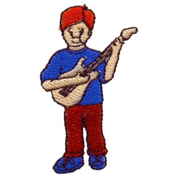 Picture of Boy and Guitar Machine Embroidery Design