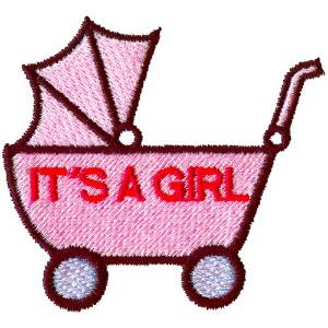 Picture of Its A Girl Carriage Machine Embroidery Design