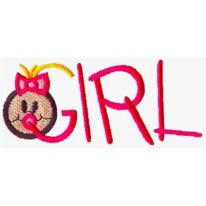 Picture of Girl Lettering Machine Embroidery Design