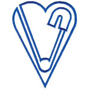 Picture of Heart/Pin Outline Machine Embroidery Design