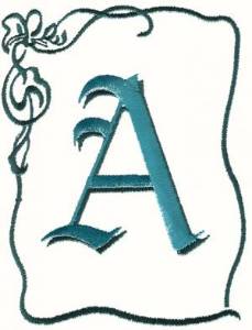 Picture of Bow Uppercase A Machine Embroidery Design