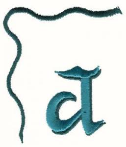 Picture of Bow Lowercase a Machine Embroidery Design