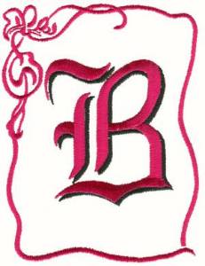 Picture of Bow Uppercase B Machine Embroidery Design