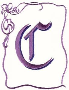 Picture of Bow Uppercase C Machine Embroidery Design