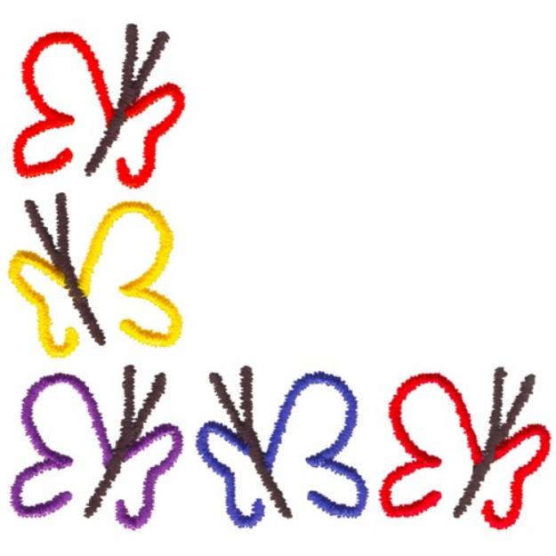 Picture of Butterfly Corner Machine Embroidery Design