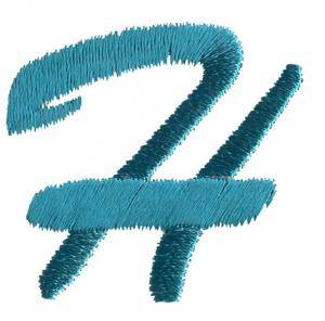 Picture of Brush Uppercase H Machine Embroidery Design