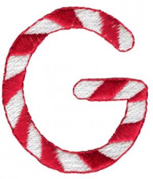 Picture of Candy Cane G Machine Embroidery Design