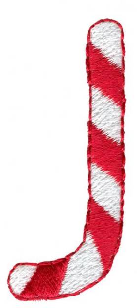 Picture of Candy Cane J Machine Embroidery Design