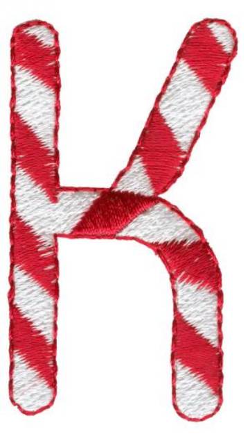 Picture of Candy Cane K Machine Embroidery Design