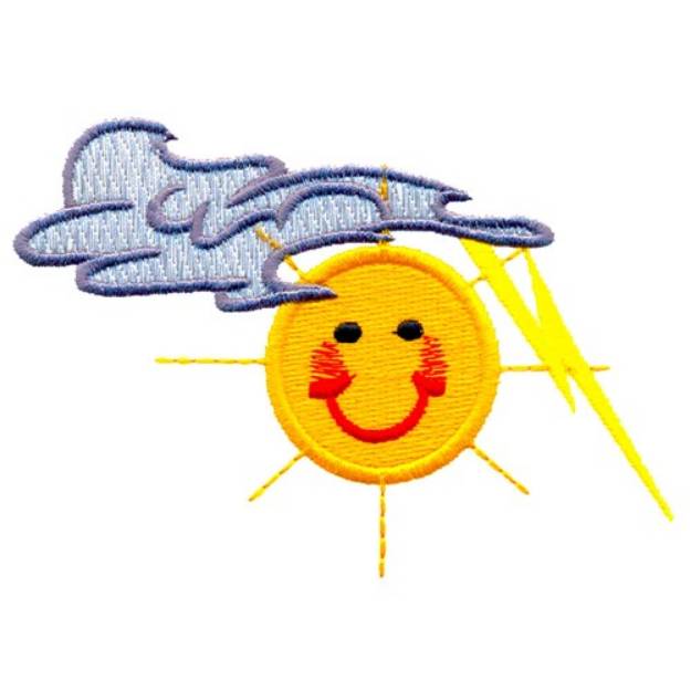 Picture of Sun, Lightning, Cloud Machine Embroidery Design