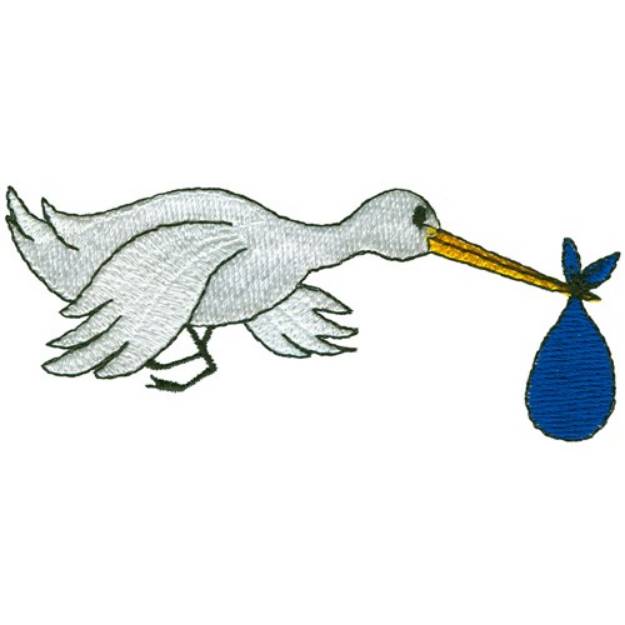 Picture of Stork And Baby Machine Embroidery Design