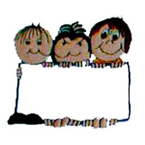 Picture of Buddies Holding Sign Machine Embroidery Design