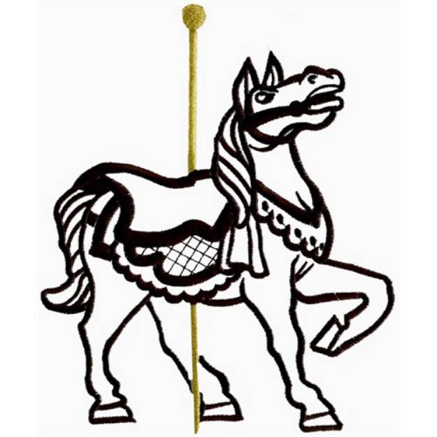 Picture of Carousel Horse Outline Machine Embroidery Design