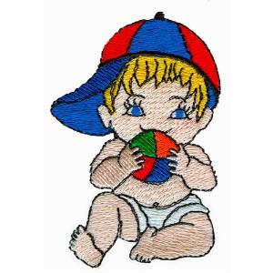 Picture of Baby Boy with Ball Machine Embroidery Design