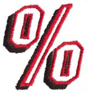 Picture of Club 2 % Sign Machine Embroidery Design