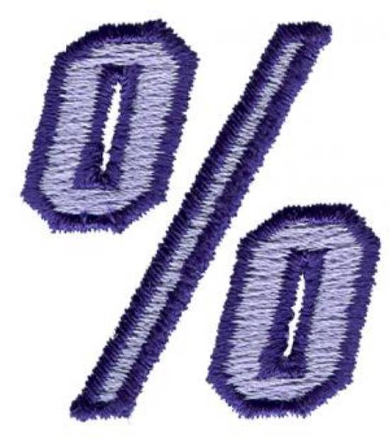 Picture of Club 3 Percentage Sign Machine Embroidery Design