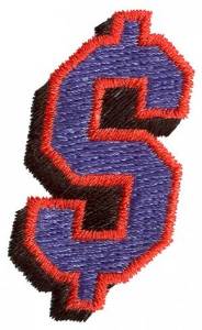 Picture of Club Dollar Sign Machine Embroidery Design