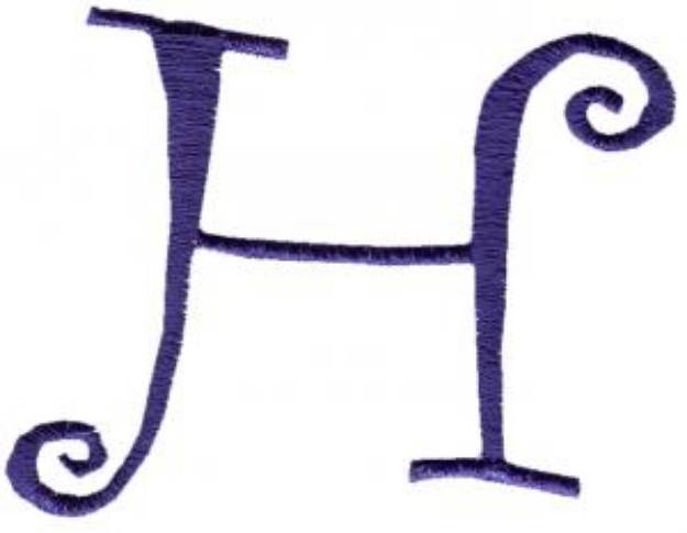 Picture of Curlz H Machine Embroidery Design