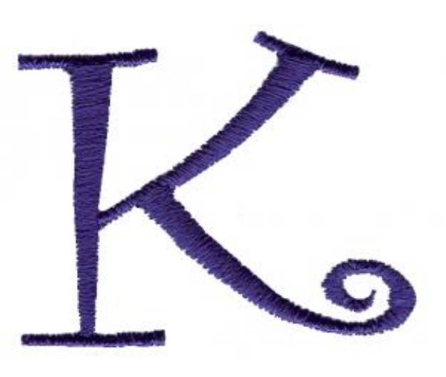 Picture of Curlz K Machine Embroidery Design
