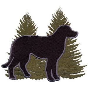 Picture of Labrador and Trees Machine Embroidery Design