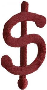 Picture of Dot Dollar Sign Machine Embroidery Design