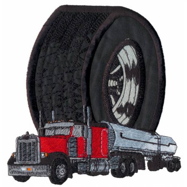 Picture of Appliqué Tire/Truck Machine Embroidery Design