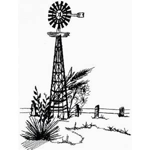 Picture of Windmill Outline Machine Embroidery Design