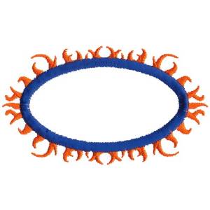 Picture of Flaming Oval Machine Embroidery Design
